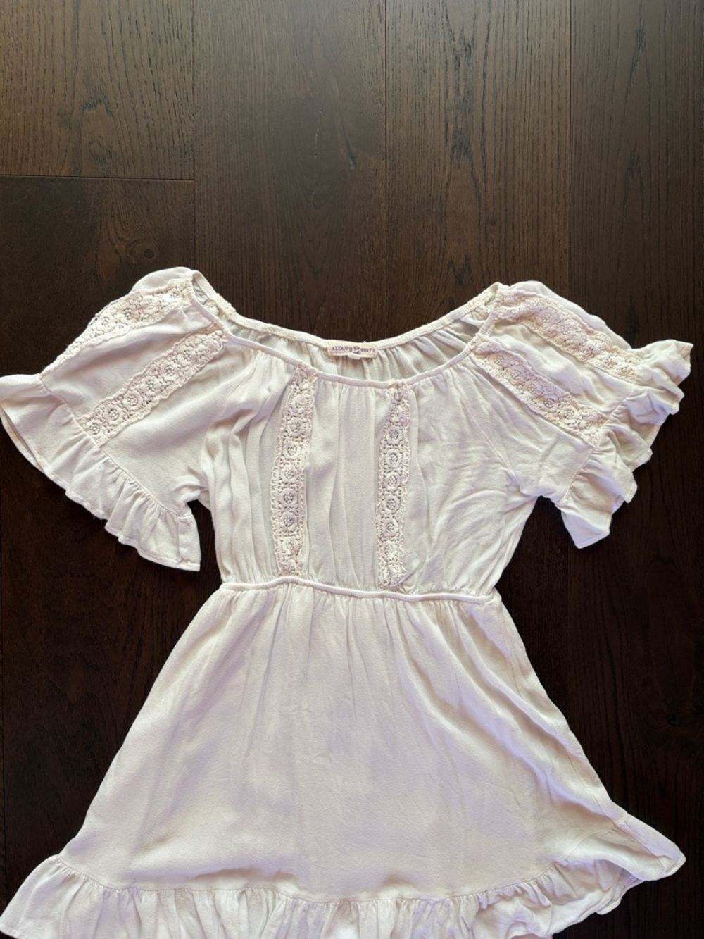 White Ruffle Off-Shoulder Dress - Picture 2 of 5